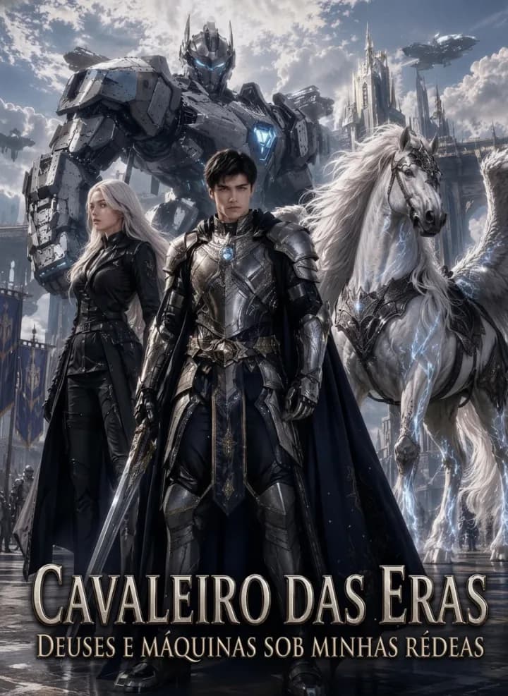 Capa de Cavaleiro das Eras: Deuses e Máquinas Sob Minhas Rédeas